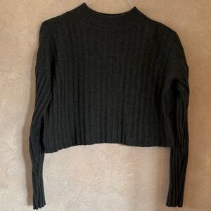 Madewell Women's Ribbed Crew Neck Sweater - Dark Green